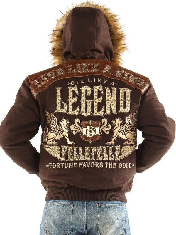 Pelle Pelle Mens Live Like a King Brown Jacket