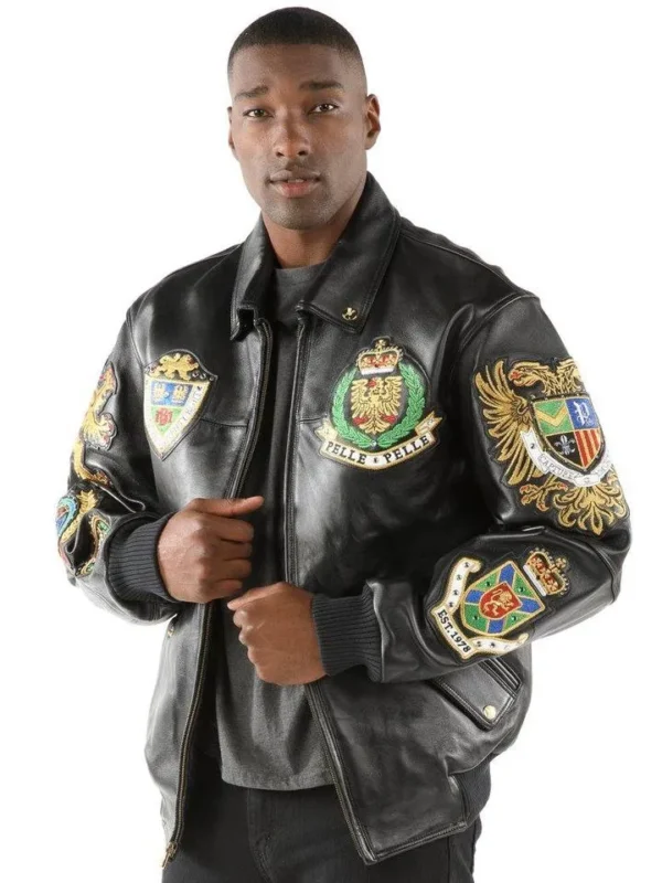 Pelle Pelle Mens Marc Buchanan Signature Black Leather Jacket