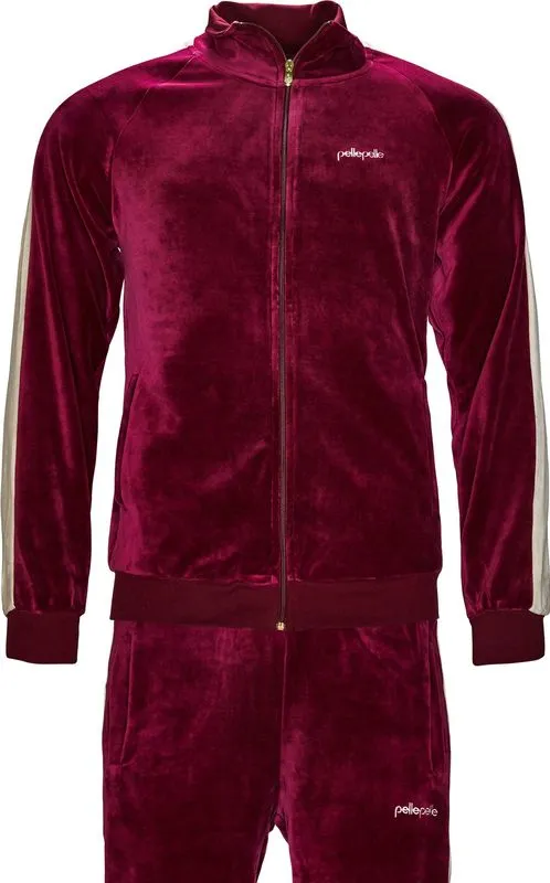 Pelle Pelle Mens Red Velvet Tracksuit