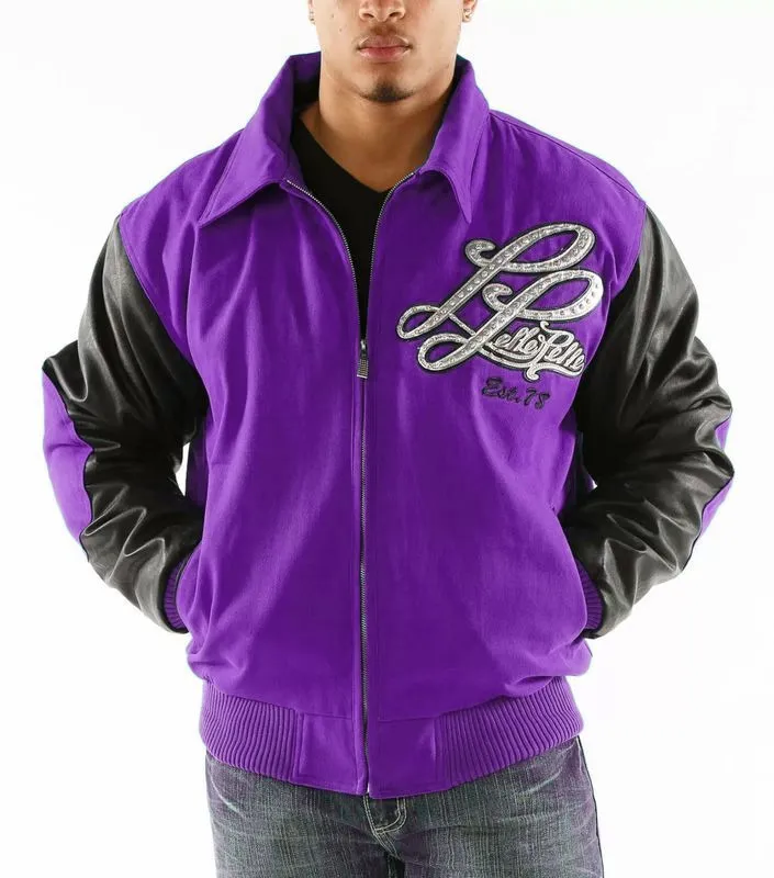 Pelle Pelle Purple and Black Varsity Jacket