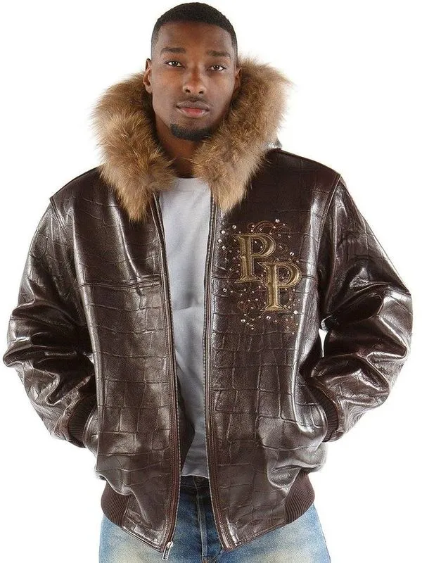 Pelle-Pelle-Mens-Signature-Crocodile-Skin-Brown-Leather-Jacket.webp Pelle Pelle Mens Signature Crocodile Skin Brown Leather Jacket
