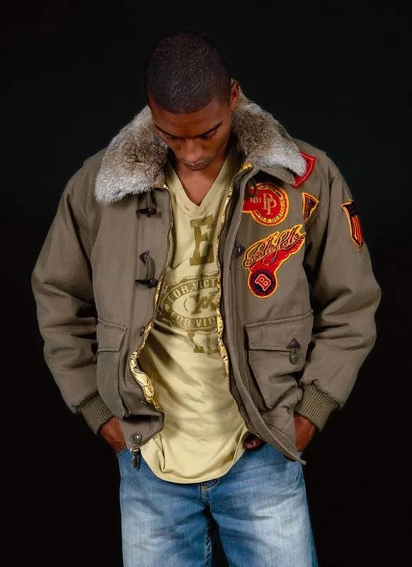 Pelle Pelle Mens Vintage Beige Cotton Long Jacket
