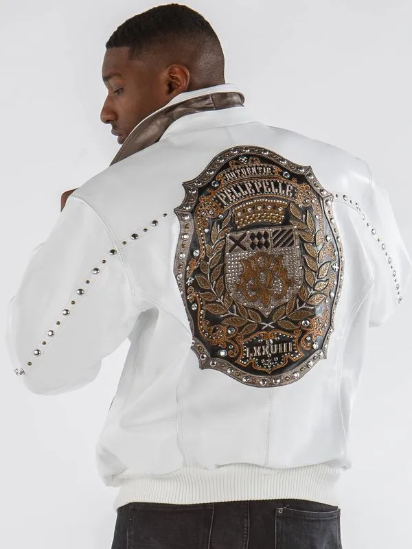 Pelle Pelle Mens White Leather Jacket