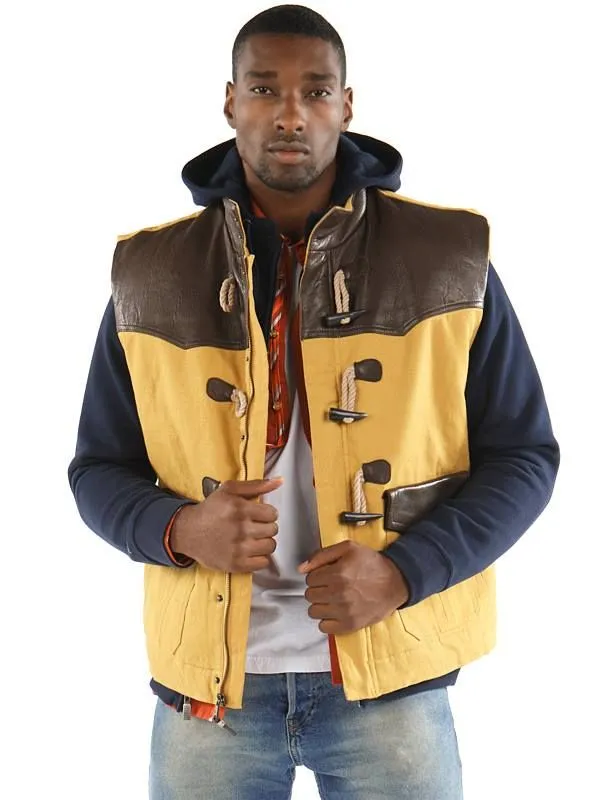 Pelle Pelle Mens Yellow & Brown Vest