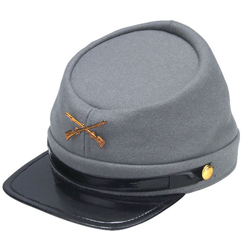 Pelle-Pelle-Military-Civil-War-Confederate-Gray-Hat.jpeg Pelle Pelle Military Civil War Confederate Gray Hat - Image 1
