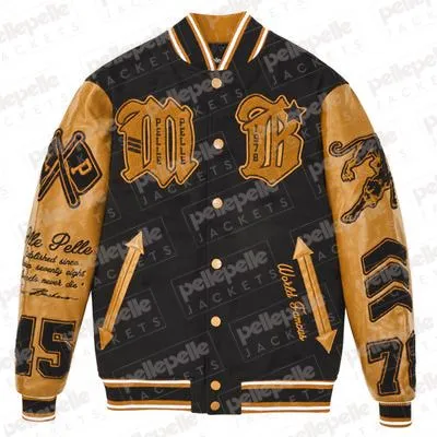 Pelle-Pelle-New-Varsity-Black-and-Brown-Plush-Jacket.webp Pelle Pelle New Varsity Black and Brown Plush Jacket