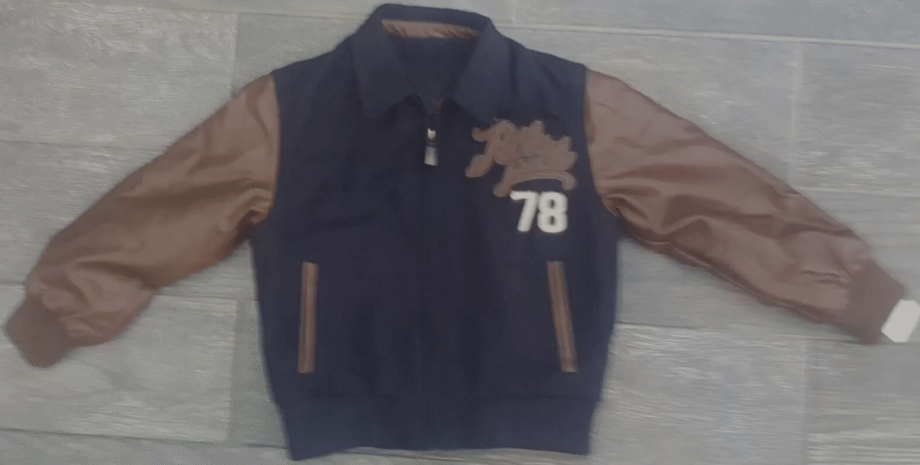 Pelle Pelle Indian Head Blue Varsity Jacket