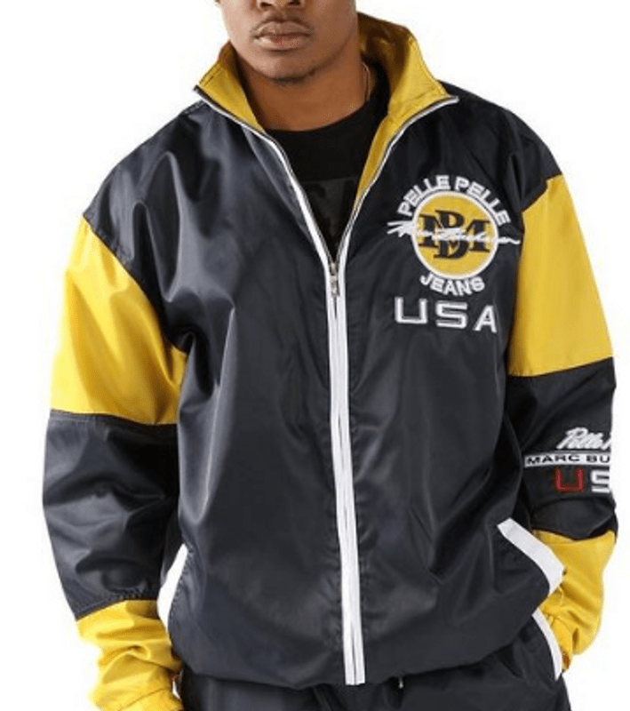 Pelle-Pelle-Old-School-Warm-Ups-black-and-yellow-jacket-1.png Pelle Pelle Old School Warm Jacket