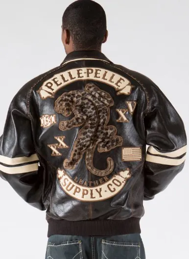 Pelle Pelle Panther Brown Sienna Mens Leather Jacket