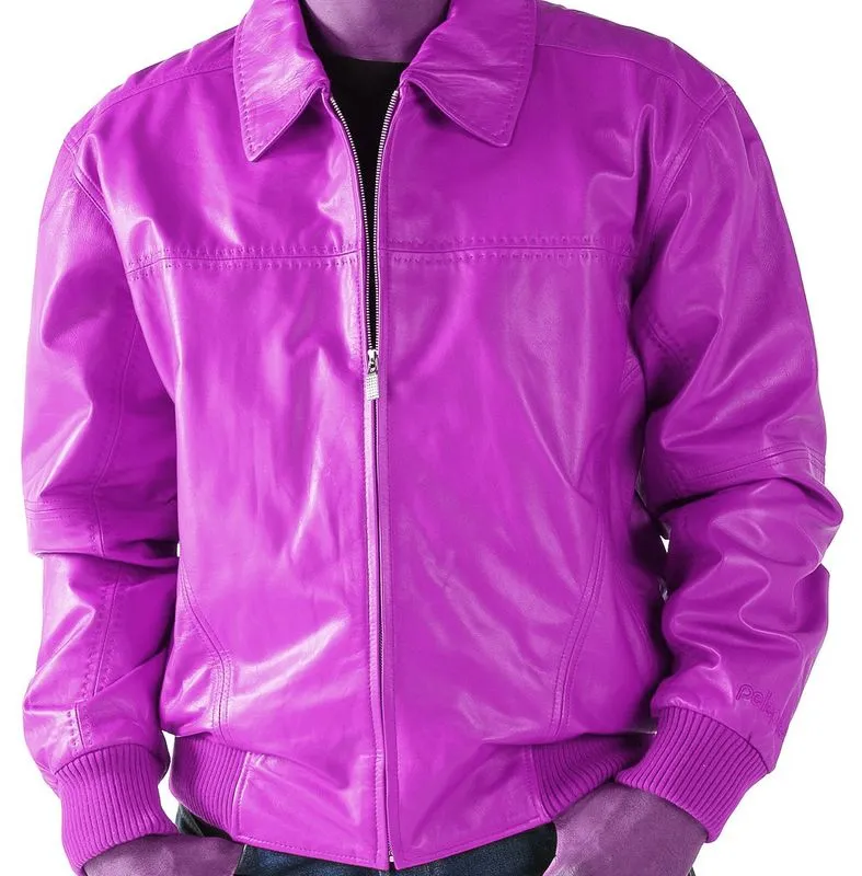 Pelle Pelle Pick Stitch Basic Purple Leather Jacket