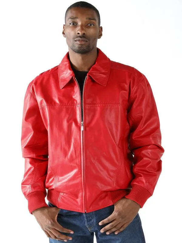 Pelle Pelle Pick Stitch Basic Red Leather Jacket