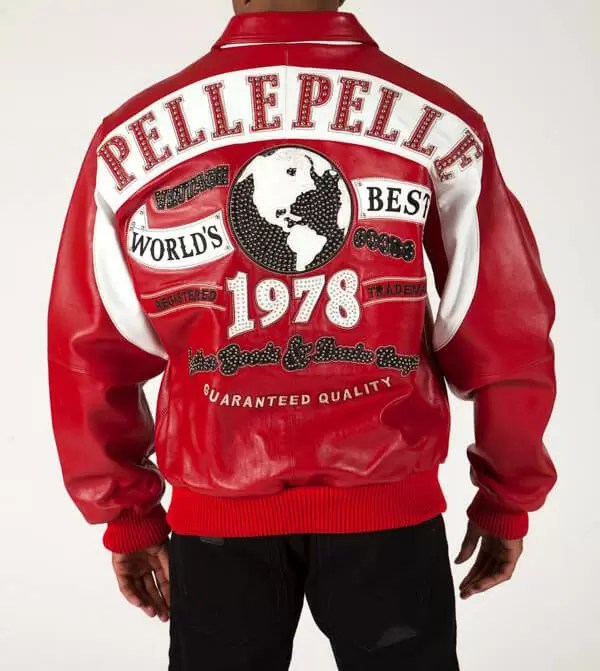 Pelle-Pelle-Red-White-Worlds-Best-1978-Studded-Jacket.jpg Pelle Pelle Red White World’s Best 1978 Studded Jacket - Image 1