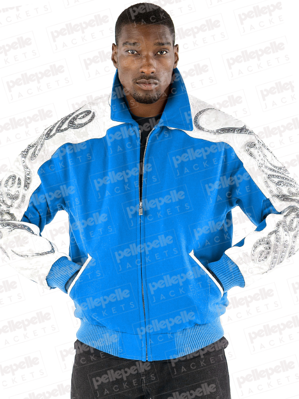 Pelle-Pelle-Scripted-Blue-Jacket.png Pelle Pelle Scripted Blue Jacket