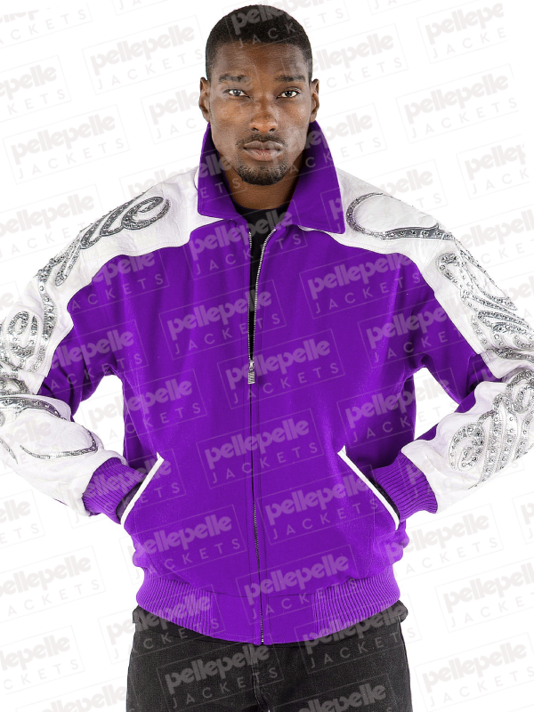 Pelle Pelle Mens Scripted Dark Purple Jacket