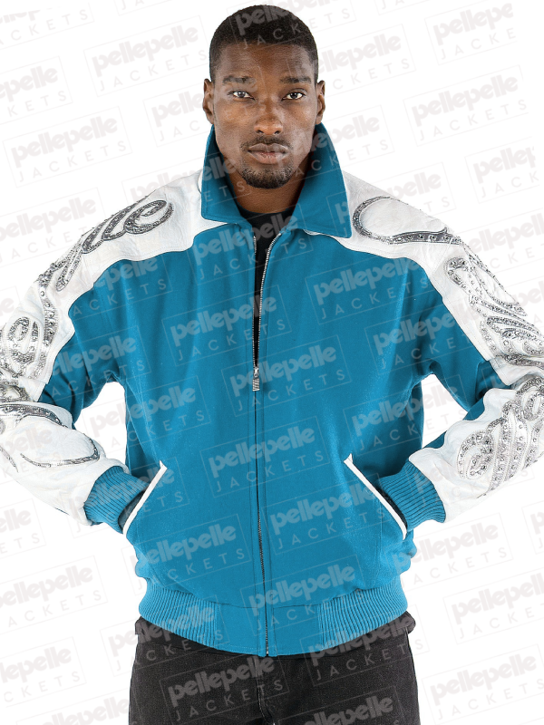 Pelle-Pelle-Scripted-Turquoise-Jacket.png Pelle Pelle Scripted Turquoise Jacket