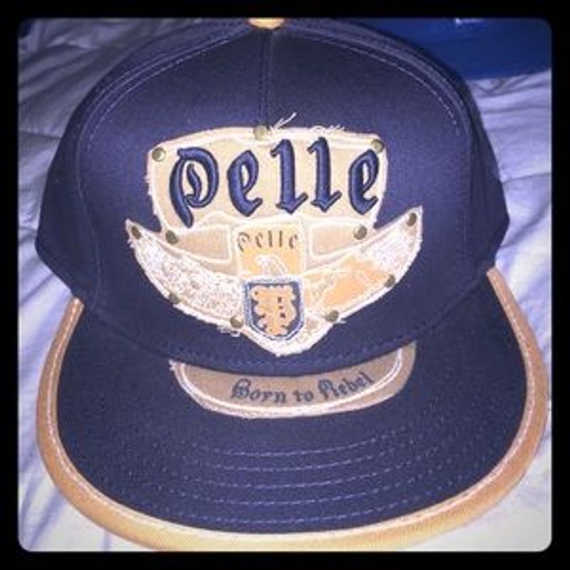 Pelle-Pelle-Snapback-Blue-and-Gold-Cap.jpg Pelle Pelle Snapback Blue and Gold Cap - Image 1