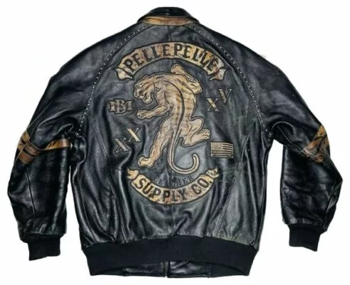 Pelle Pelle Studded Tiger Leather Jacket