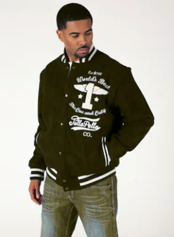 Pelle-Pelle-The-One-and-Only-Olive-Varsity-Jacket.jpg Pelle Pelle The One and Only Olive Varsity Jacket - Image 1