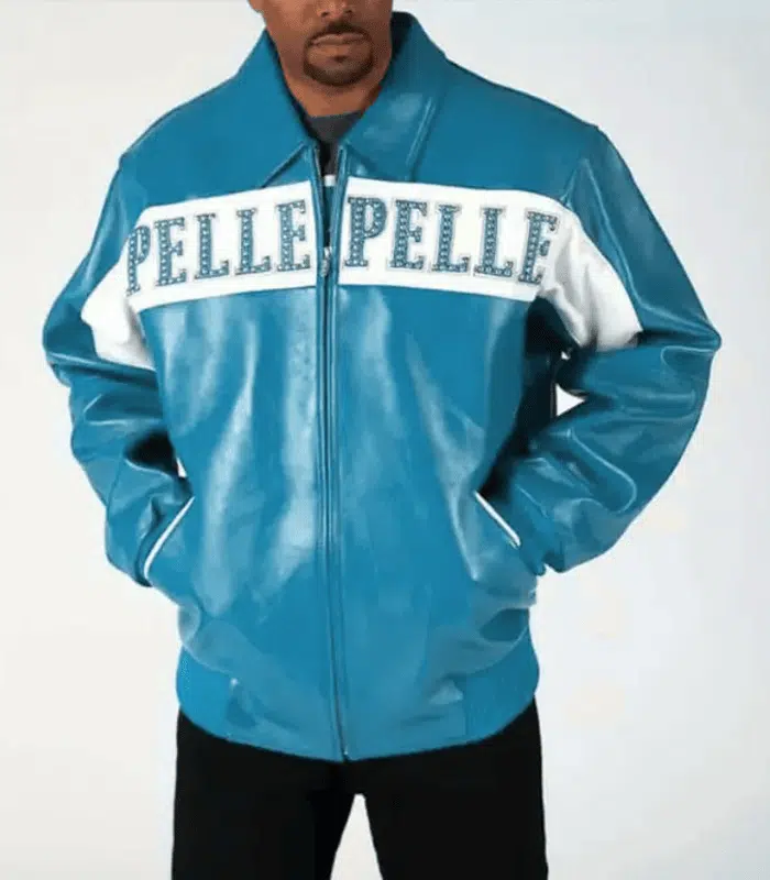 Pelle Pelle Turquoise White World’s Best 1978 Studded Jacket
