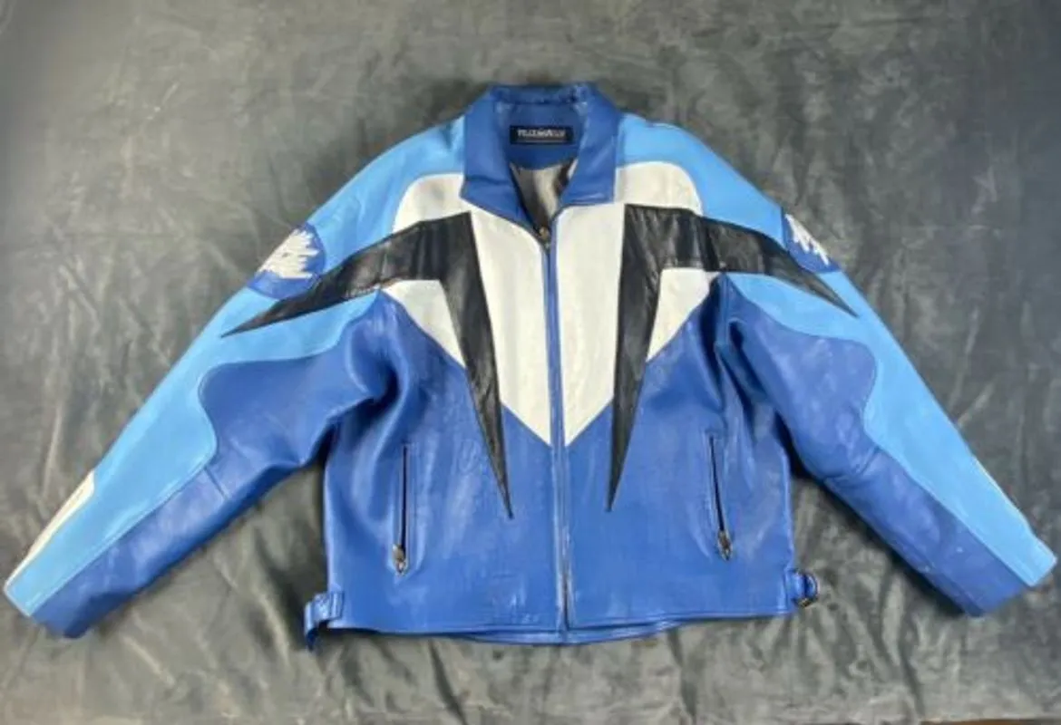 Pelle Pelle Vintage Marc Buchanan Blue Leather Jacket