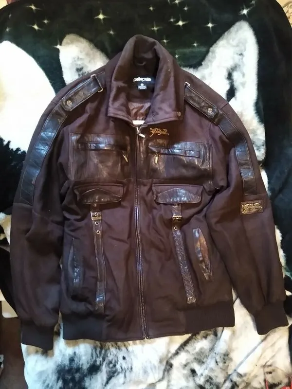 Pelle Pelle Vintage Wool Leather Bomber Moto Brown Jacket