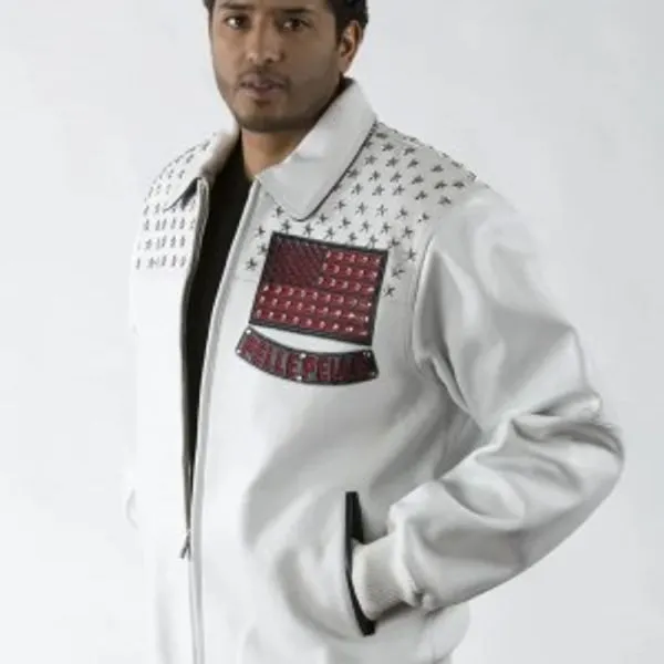 Pelle Pelle White Americana Studded Jacket