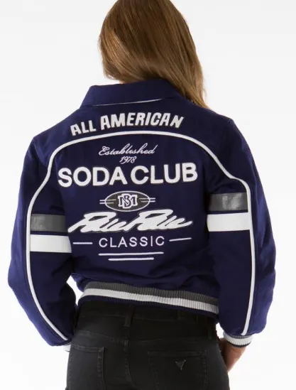 Pelle Pelle Womens American Legend Blue Varsity Jacket