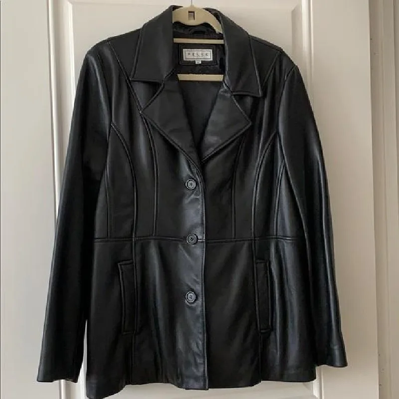 Pelle Pelle Womens Black Leather Blazer