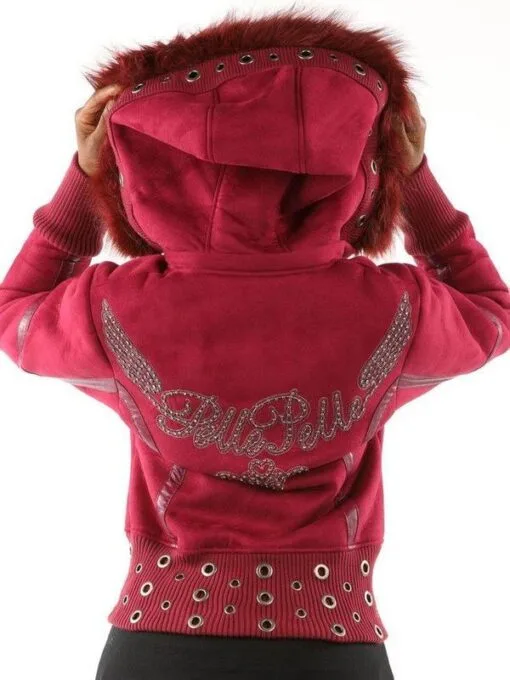 Pelle Pelle Ladies Fur Hooded Pink Jacket