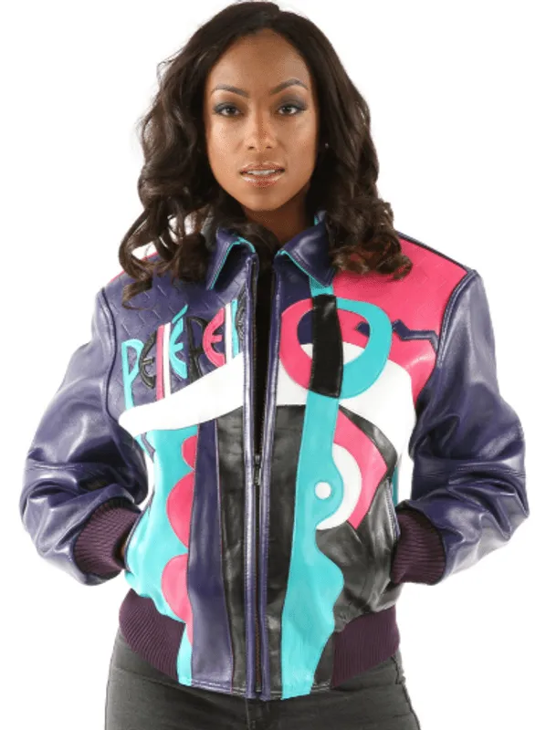Pelle Pelle Womens Marc Buchanan Picasso Purple Leather Jacket