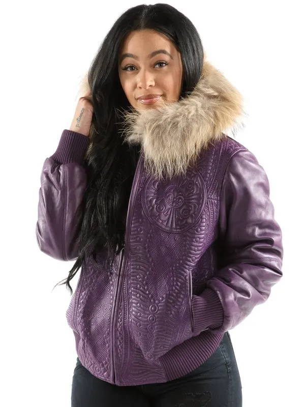 Pelle Pelle Womens Purple Morocco Leather Jacket
