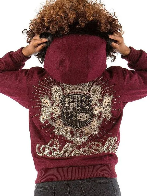 Pelle Pelle Womens Signature Maroon Wool Jacket