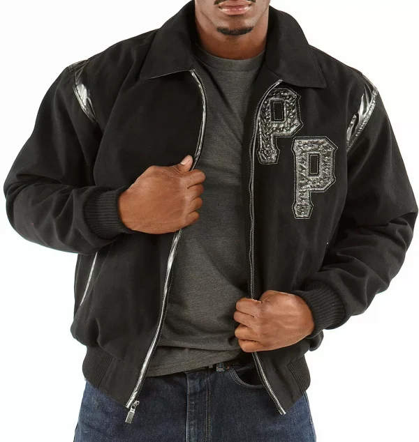 Pelle Pelle Mens Street Kings Black Wool Jacket