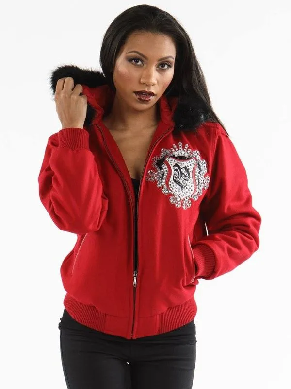 Pelle Pelle Womens Signature Red Wool Jacket