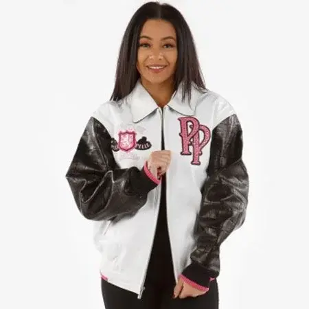 Pelle Pelle Womens Soda Club White Plush Leather Jacket