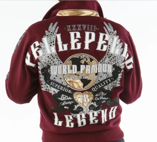 Pelle Pelle World Famous Legend Maroon Varsity Jacket