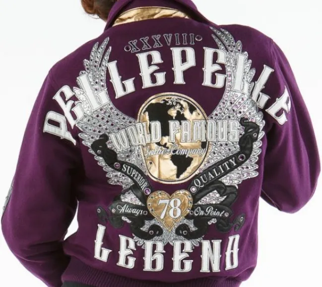 Pelle Pelle World Famous Legend Purple Varsity Jacket