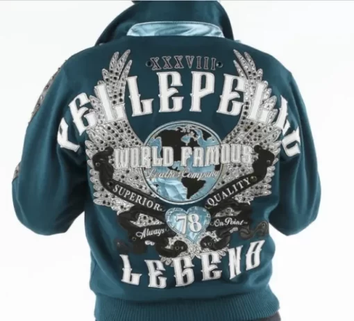 Pelle Pelle World Famous Legend Turquoise Varsity Jacket