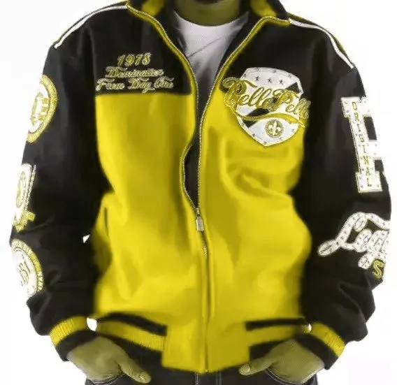 Pelle Pelle World Yellow and Black Varsity Jacket