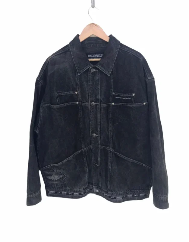 Vintage 90s Pelle Pelle Marc Buchanan Multi Pocket Denim Jacket