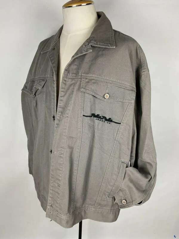 Vintage Pelle Pelle Marc Buchanan Grey Light Wash Denim Jacket