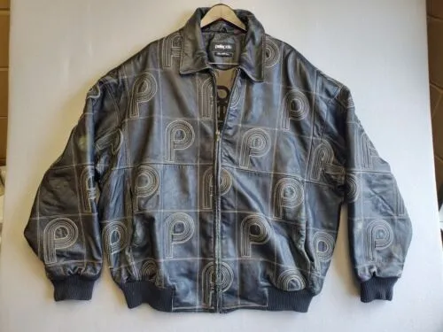 Vintage Pelle Pelle Marc Buchanan Embroidered Logos Leather Jacket
