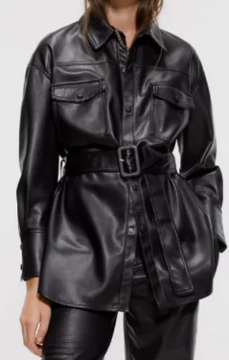 Pelle Metallic Leather Coat