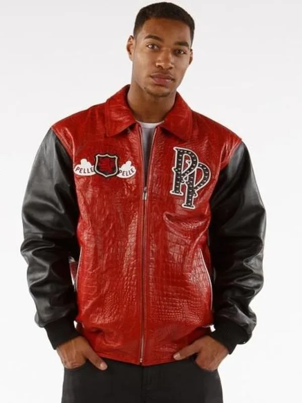 Pelle Pelle Alligator Textured Leather Jacket