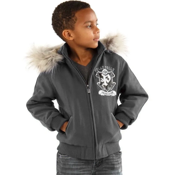 gry.webp Pelle Pelle Kids Back to School Royal Gray Jacket