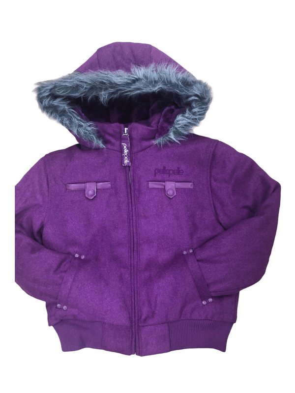 Pelle Pelle Purple Hooded Woolen Jacket