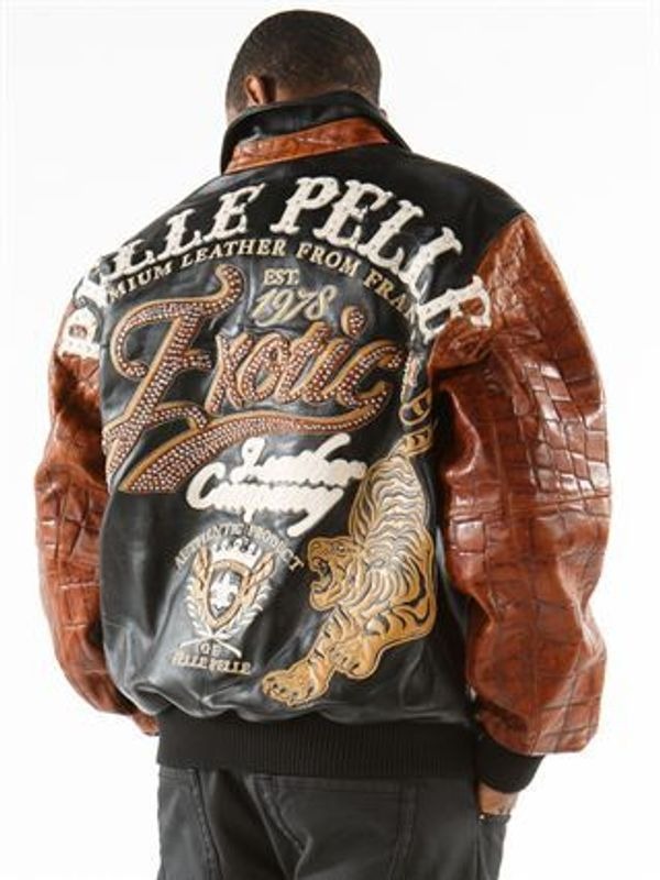 pelle-pelle-exotic-jacket.jpg Pelle Pelle Exotic Black & Brown Jacket - Image 1