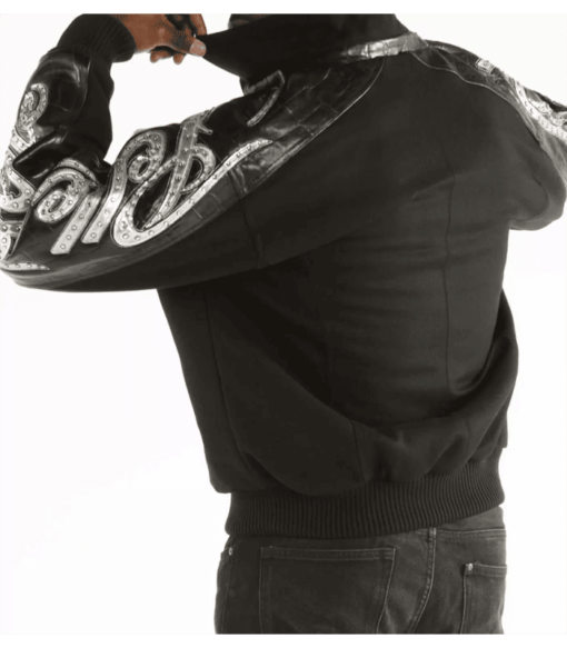 pelle-pelle-men-black-studded-wool-jacket.png Pelle Pelle Men Black Studded Wool Jacket - Image 1