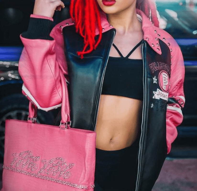Pelle Pelle Pink And Black Leather Jacket
