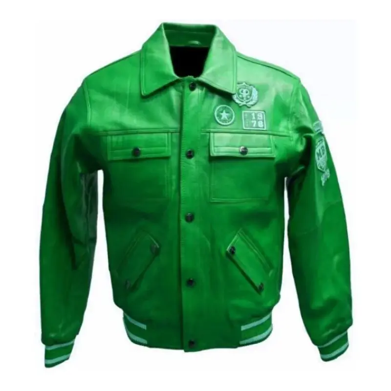pelle-pelle-star-1978-green-leather-jacket.webp Pelle Pelle Star 1978 Green Leather Jacket - Image 1